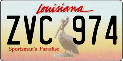 LA license plate ZVC974