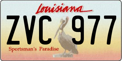 LA license plate ZVC977