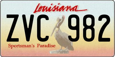 LA license plate ZVC982