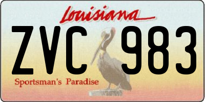 LA license plate ZVC983