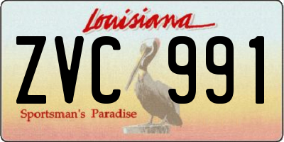 LA license plate ZVC991