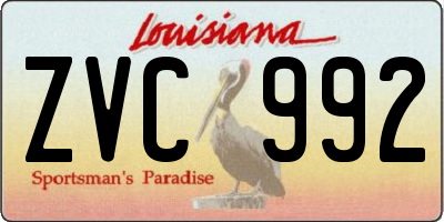 LA license plate ZVC992