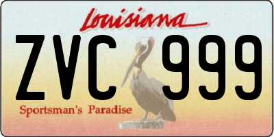 LA license plate ZVC999