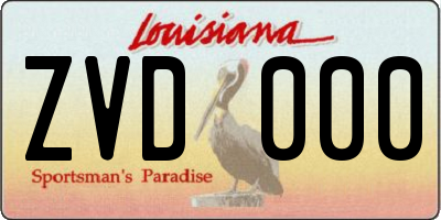 LA license plate ZVD000