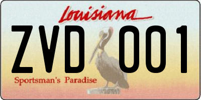 LA license plate ZVD001