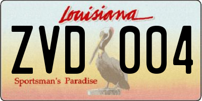 LA license plate ZVD004