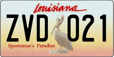 LA license plate ZVD021