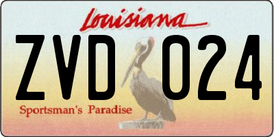 LA license plate ZVD024