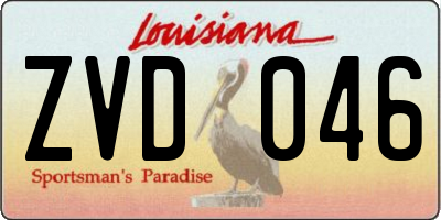 LA license plate ZVD046