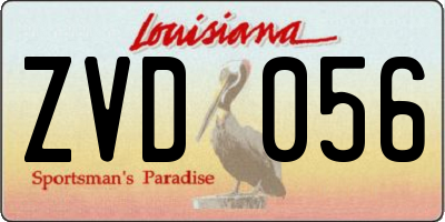 LA license plate ZVD056