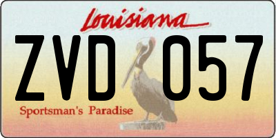 LA license plate ZVD057