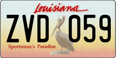 LA license plate ZVD059