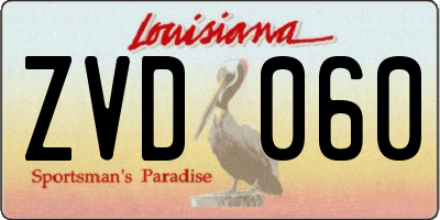 LA license plate ZVD060