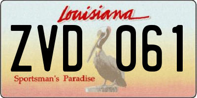 LA license plate ZVD061