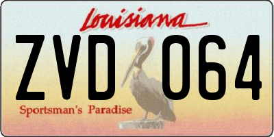 LA license plate ZVD064