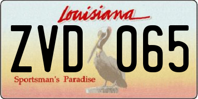 LA license plate ZVD065