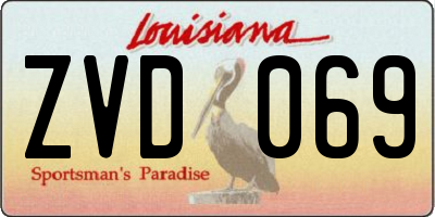 LA license plate ZVD069