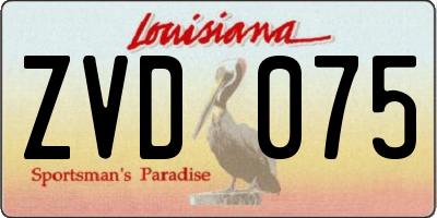 LA license plate ZVD075