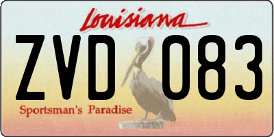 LA license plate ZVD083