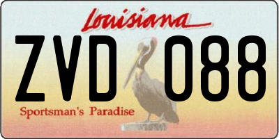 LA license plate ZVD088