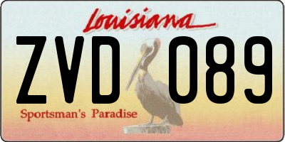 LA license plate ZVD089