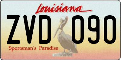 LA license plate ZVD090