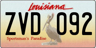 LA license plate ZVD092