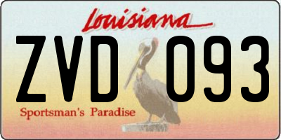 LA license plate ZVD093