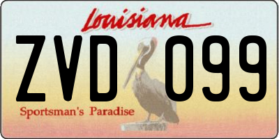 LA license plate ZVD099