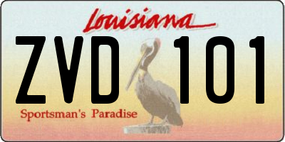 LA license plate ZVD101