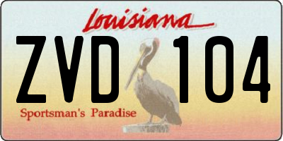 LA license plate ZVD104