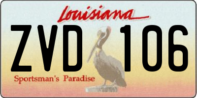 LA license plate ZVD106