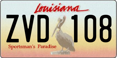 LA license plate ZVD108