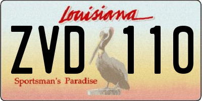 LA license plate ZVD110