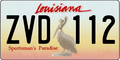 LA license plate ZVD112