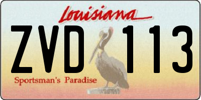 LA license plate ZVD113