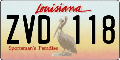 LA license plate ZVD118