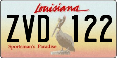 LA license plate ZVD122