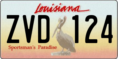 LA license plate ZVD124