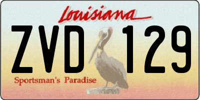 LA license plate ZVD129