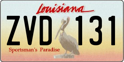 LA license plate ZVD131