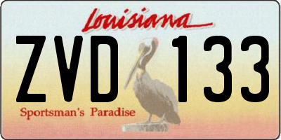 LA license plate ZVD133