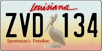 LA license plate ZVD134