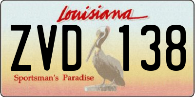 LA license plate ZVD138