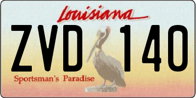LA license plate ZVD140