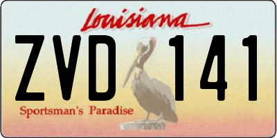 LA license plate ZVD141