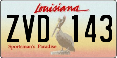 LA license plate ZVD143