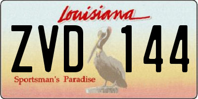 LA license plate ZVD144