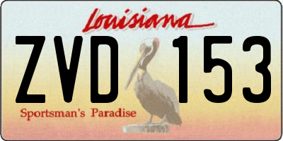 LA license plate ZVD153