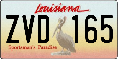 LA license plate ZVD165